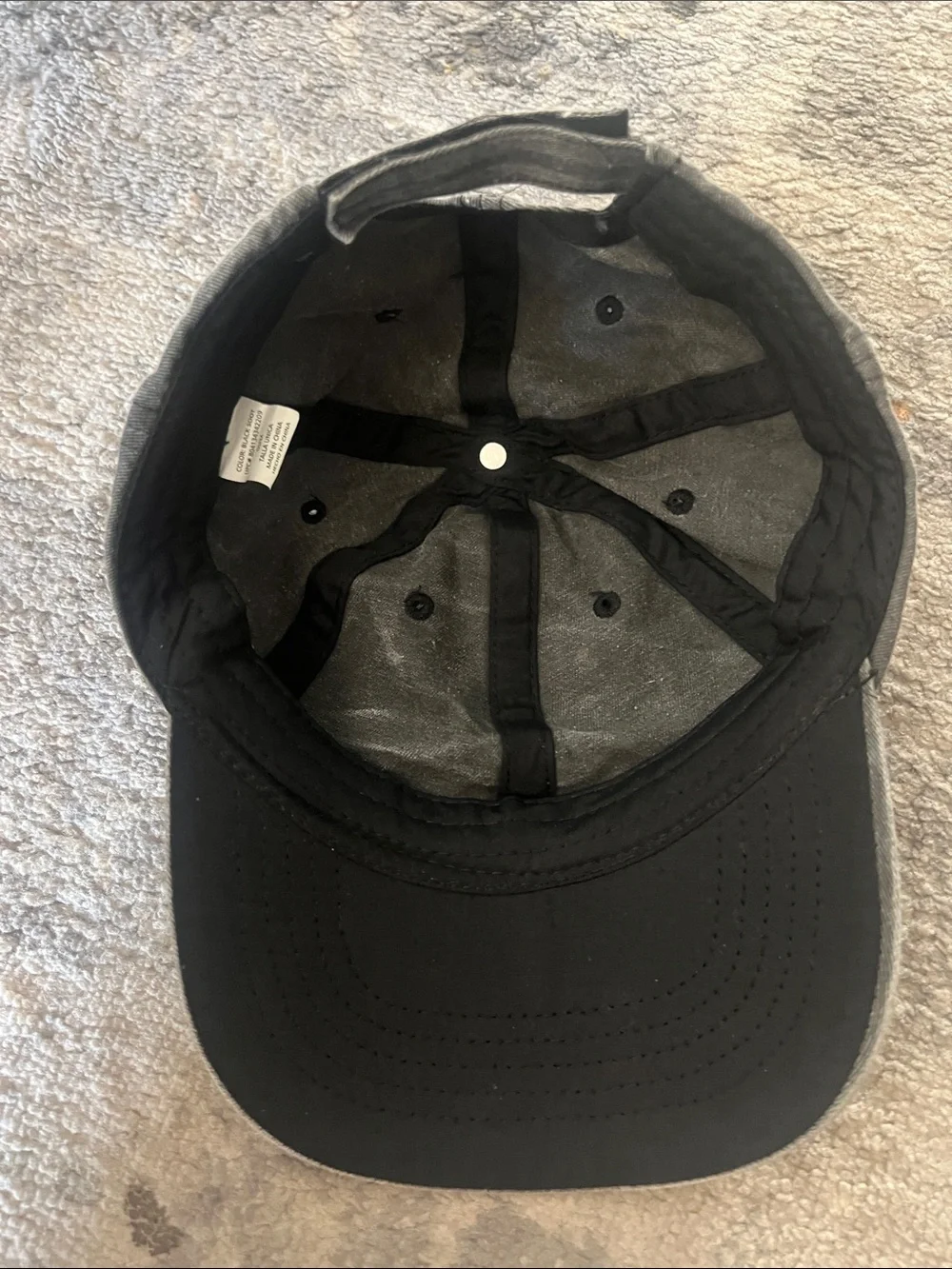 Women’s Washed Black Denim Cotton Baseball Cap